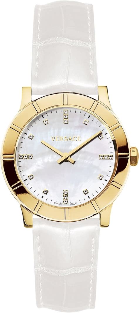 versace women's 68q70d498 s001 white band|Versace Acron Lady White Dial White Leather Ladies Watch .